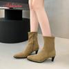 Fashion Aphixta Suede Sock Boots Women Shoes Zipper Spring Autumn High Heel Short Boot Concise Woman Ankle Boots Casual Footwear Size 42