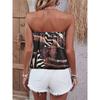 Women's  Leopard Print Tube Tops Strapless Cheetah Print Crop Top