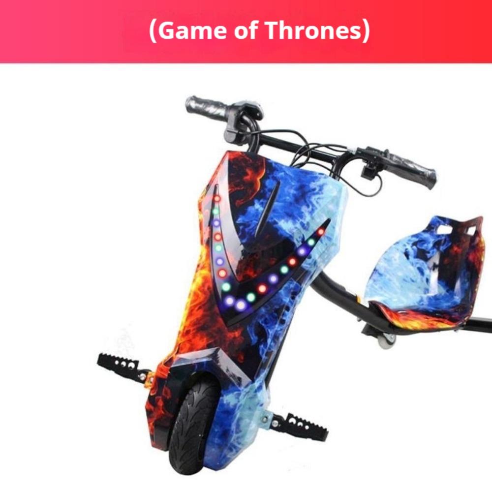 Electric kart children can sit adult students three-wheeled Internet celebrity drift car retractable timing