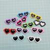 42mm Kawaii Resin Cabochon Heart Sunglasses Shape Flatback Button Patch Sticker Hair Jewelry DIY Material