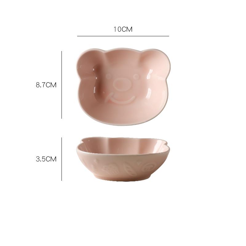 

Милая тарелка для соуса, скандинавский стиль, бытовая керамика, однотонные тарелки для приправ, 2025 новинка, простота, медведь, для дим-самов, маленькая тарелка розовый