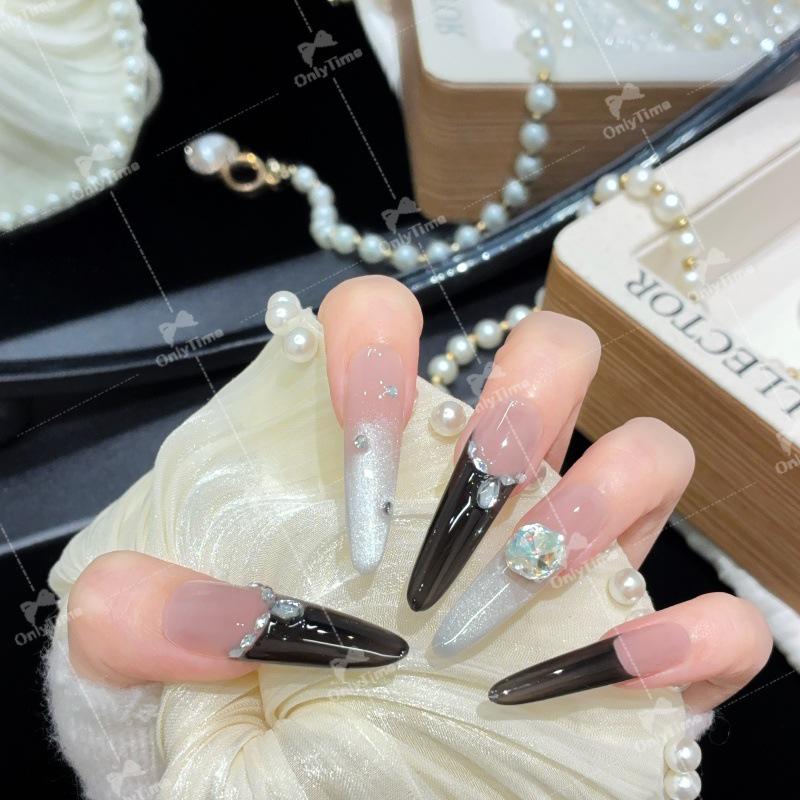 K2015 French Style Color-Block Press-On Nails K2015-S