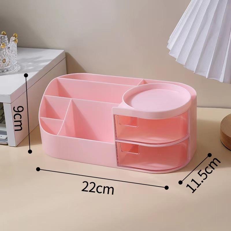 Creative Desktop Storage Box Organizer Plastic Drawer Transparent Kawaii Ins Multifunction Student Pen Holder Organizer Box Cute