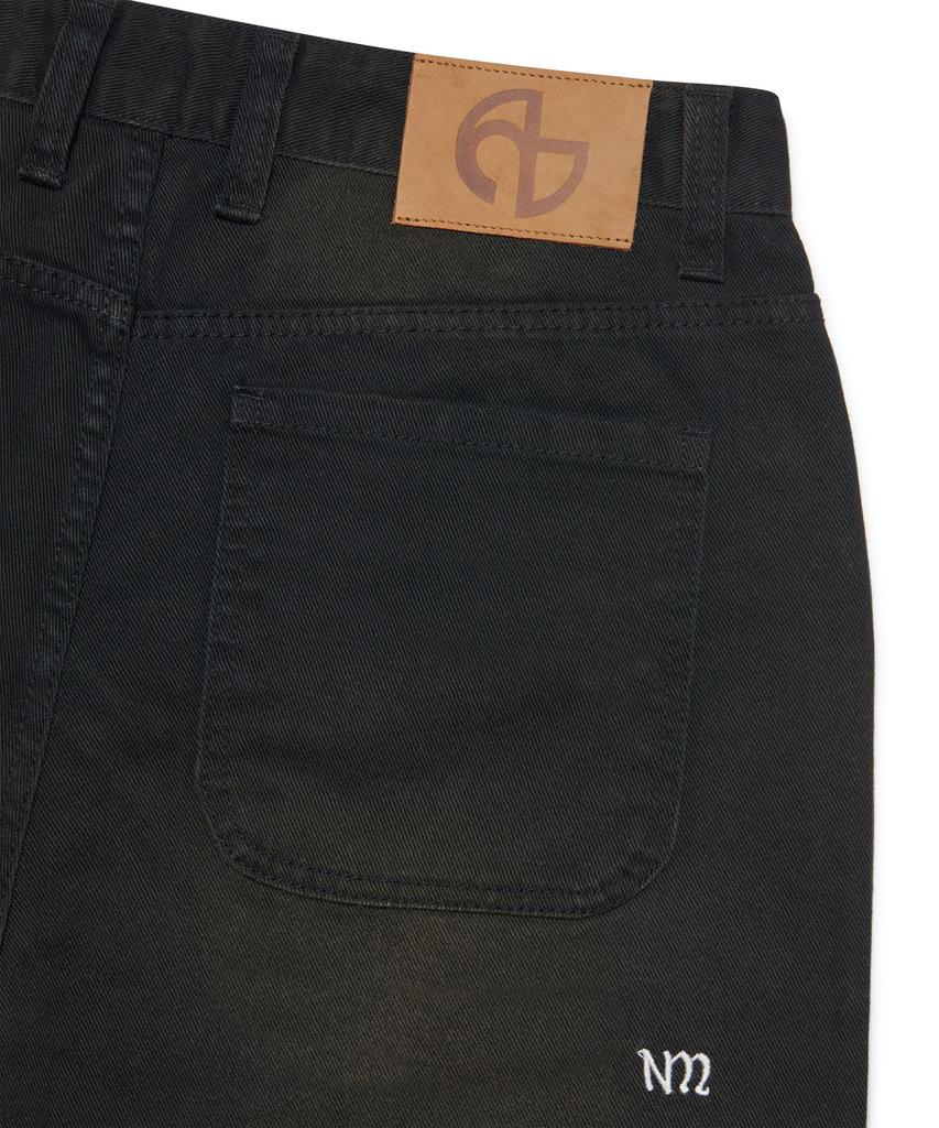 Nomaenyueol Roomy Loose Washed Pants - Washed Black