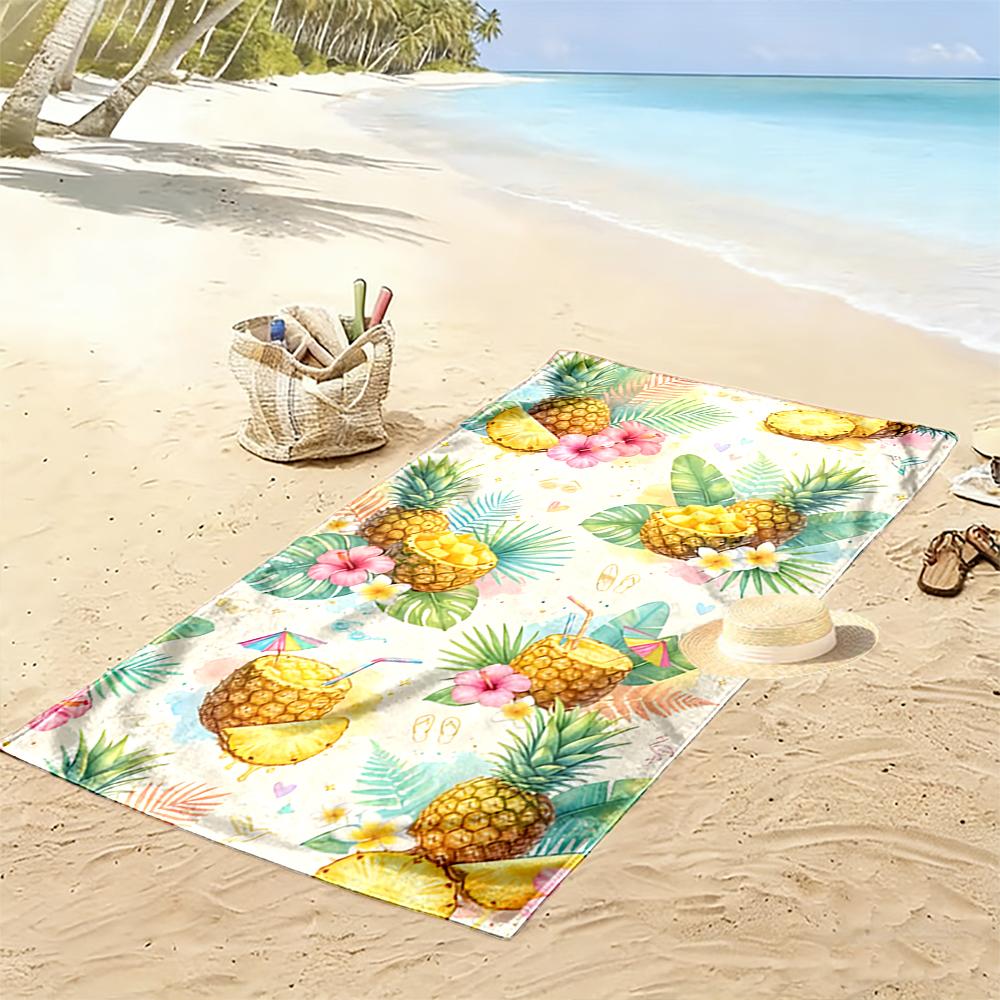 Pineapple Tropical Print Beach Towel Beach towel quick-drying for travel outdoor sports jogging beach and swimming