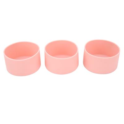 3 Stück Schützende Silikonmanschette Rutschfest Hochtemperaturbeständig Wasserflaschenbodenhülle Rosa