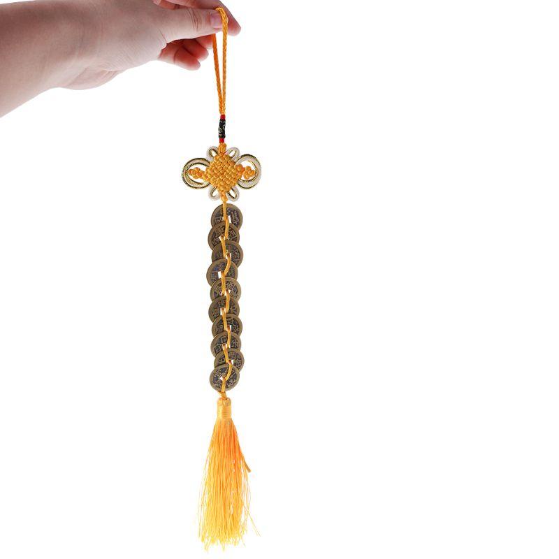 Chinese Knot Feng Shui Lucky Wealth 3/6/8/9/10 Coins For Home Car Hanging Tassel #314