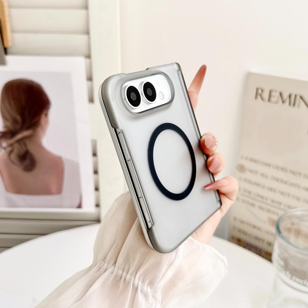 Custodia Magnetica per iPhone Ultra Opaca Trasparente Cerniera Magnetica Ricarica Wireless Cover Rigida per Guscio Telefono Pieghevole iPhone18