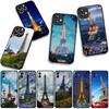 Love Paris Eiffel tower pink Phone Cover Case for Apple iPhone 16 15 14 Plus 13 12 Mini 17 Pro Max + ProMax 16E Air 16+ Casing