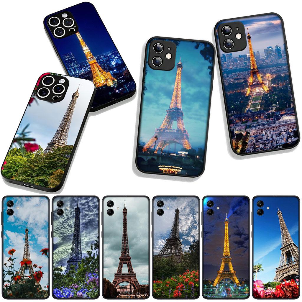 Love Paris Eiffel tower pink Phone Cover Case for Apple iPhone 16 15 14 Plus 13 12 Mini 17 Pro Max + ProMax 16E Air 16+ Casing