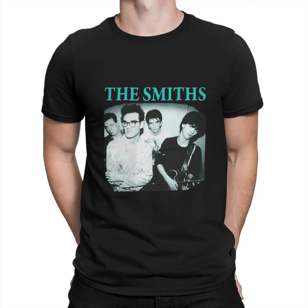 British Rock Bands In The 80s Men T Shirt The Smiths Amazing Tees Sleeve Crew Neck T-Shirts Pure Cotton New Arrival Clothes