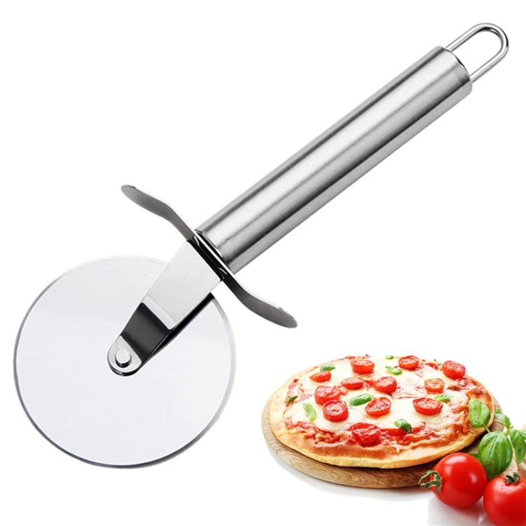 LsCook Stainless Steel Round Pizza Cutter Knife(Silver) серебряный