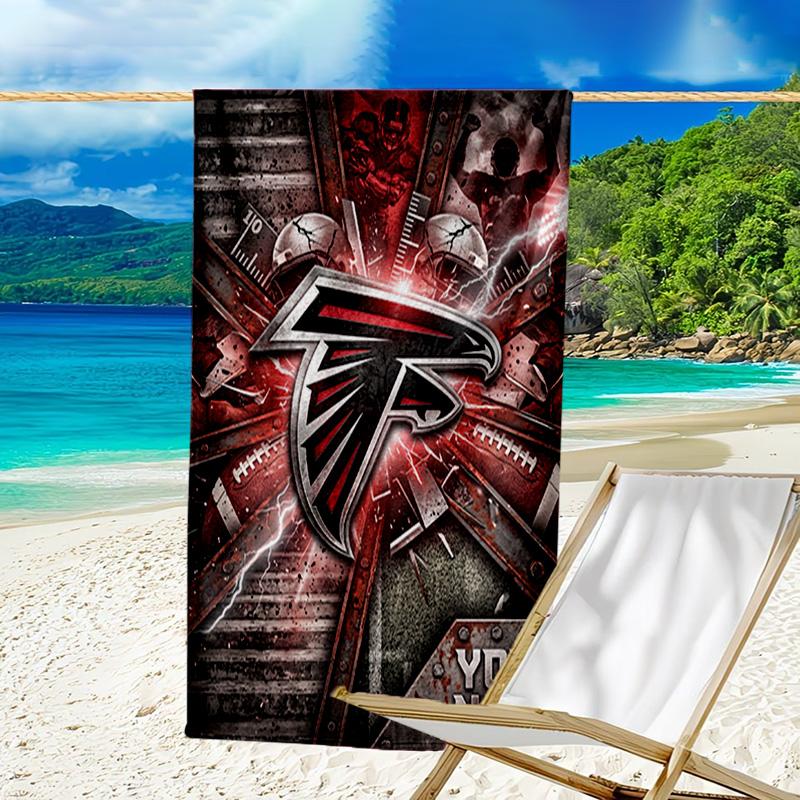 Custom Name Beach Towel Atlanta-Falcons Rise Up Beach Towel, Soft Microfiber, Gift for Her/Him, Birthday, for Pool, Beach, Travel, Fan gifts