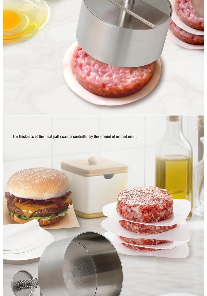 304 Stainless Steel Hamburger Press-Type Patty and Rice Ball Mold Manual Kitchen Tool