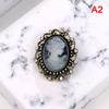 Vintage Gothic Style Head Statue Cameo Brooch Rhinestone Brooch For Women
