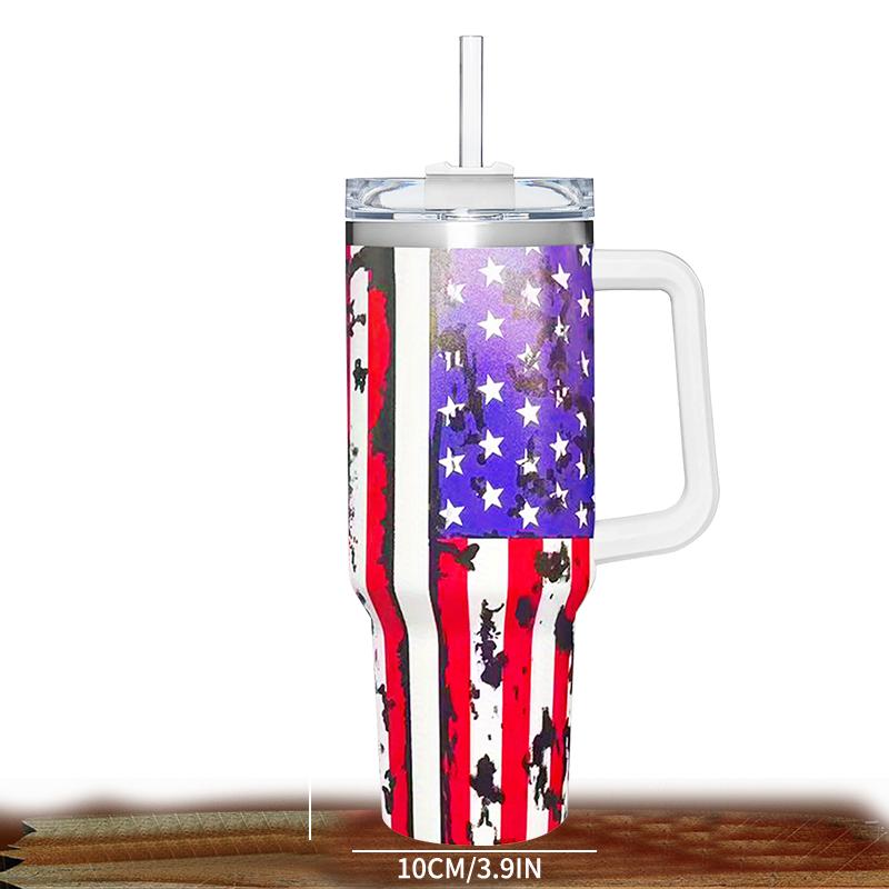 Big Capacity 40oz Handle Car Cup 304 Stainless Steel Travel Mug Outdoor Insulation Cup With Lids And Straw