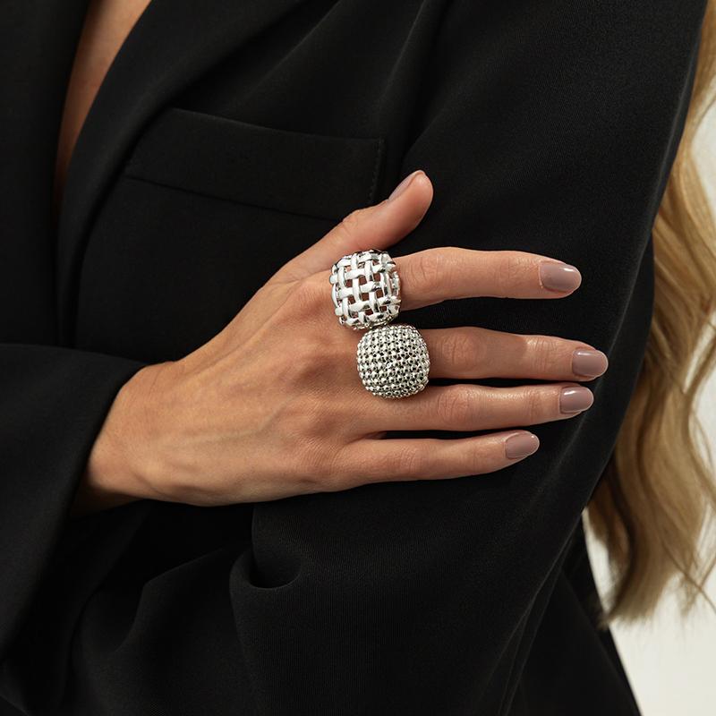 

2 шт./комплект Роскошные Геометрические Регулируемые Открытые Кольца для Женщин Винтажное Неправильное Квадратное Массивное Кольцо на Фалангу Свадебные Украшения A2