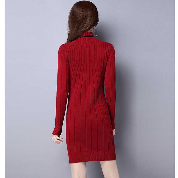 Genser med høy krage Varm strikkegenser Stor størrelse genser Kasjmirgenser Dame Lang genser