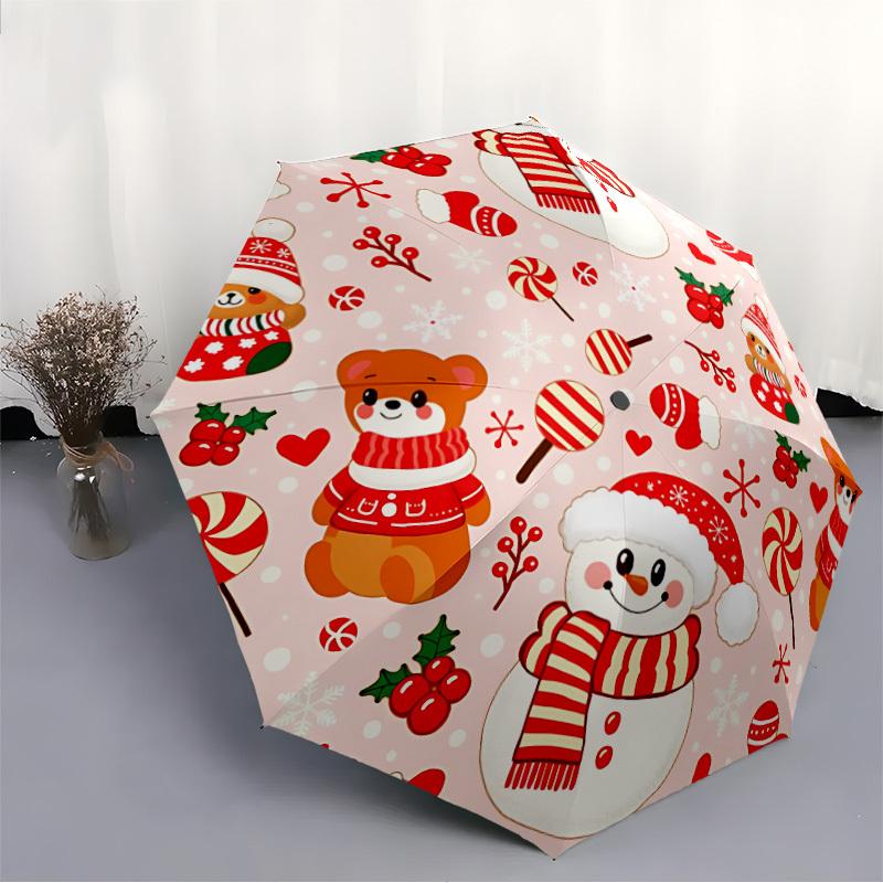 1pc Christmas-themed Automatic Umbrella - Automatic Opening And Closing, Sturdy Iron Frame, Portable Folding Design yy251018234