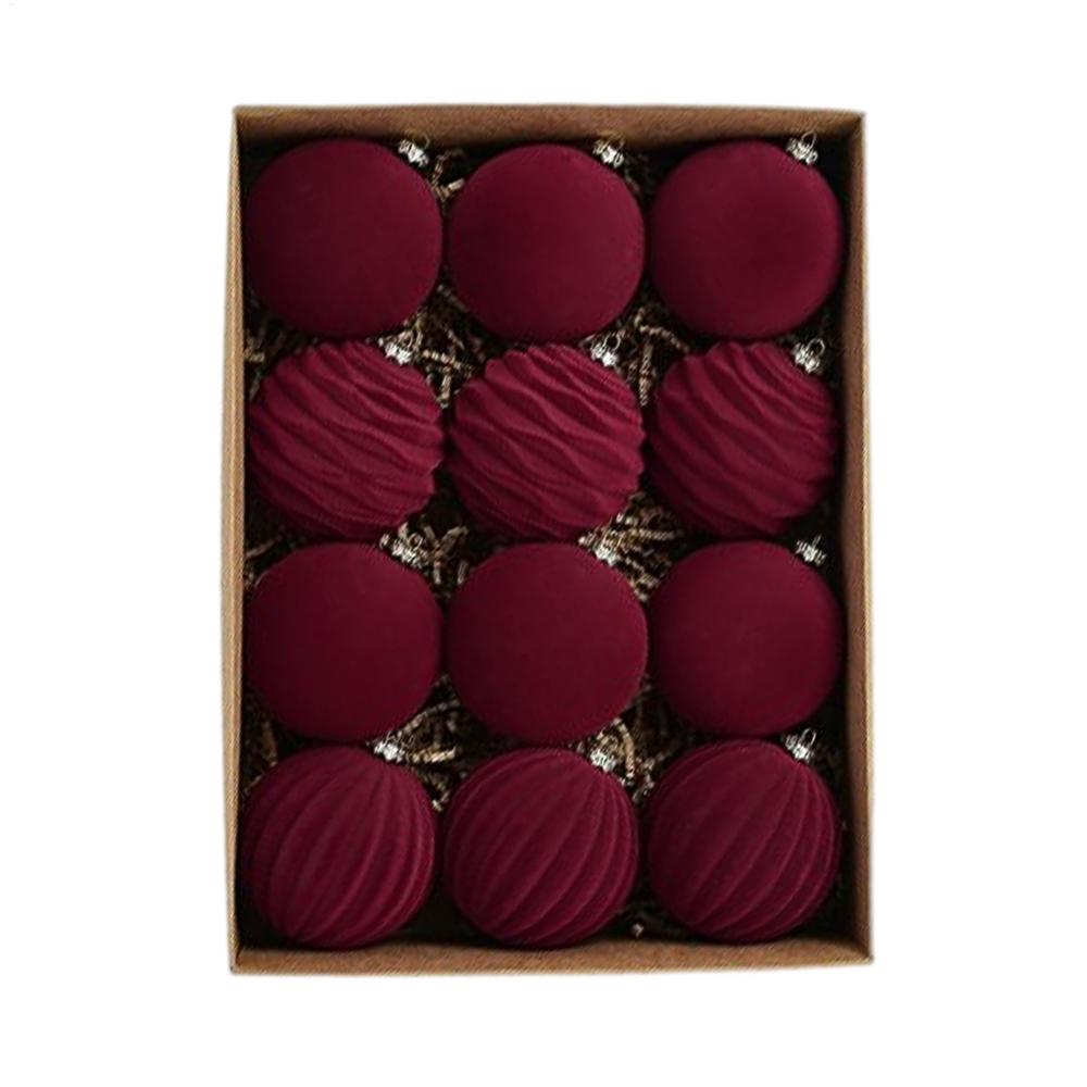 

12pcs 8cm Wine Red Christmas Ball Ornaments Green Christmas Tree Party Decoration 2025 Christmas Spheres Pendant Home Decor 8cm