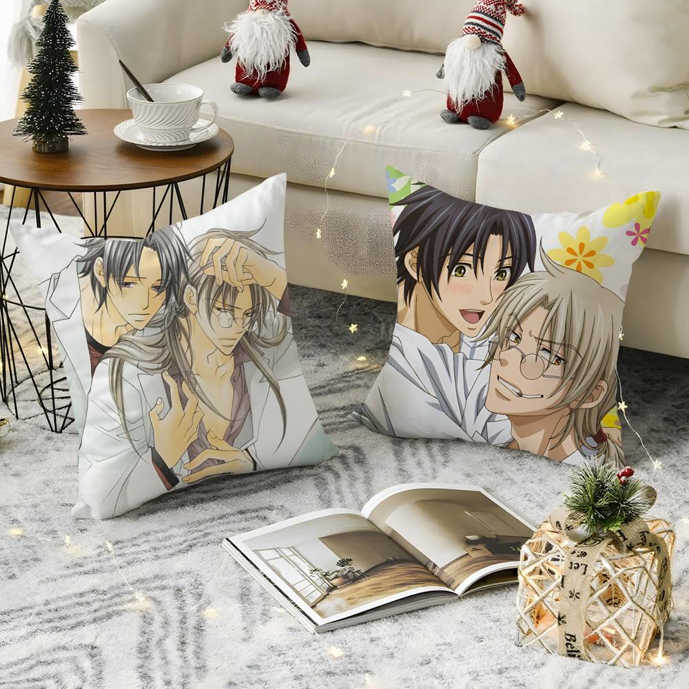 Anime The T-Tyrant Falls In Love Pillow Case Anti-dustmite Pillow Invisible Zipper Silky Short Plush Sofa Cushion Cover