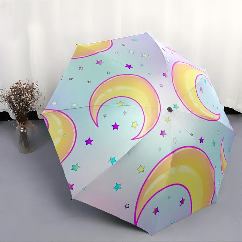 1pc Moon, Starry Sky Automatic Open/Close Umbrella - Portable Collapsible Umbrella with 8-Rib Stability, Fashion Lovers yy251017105