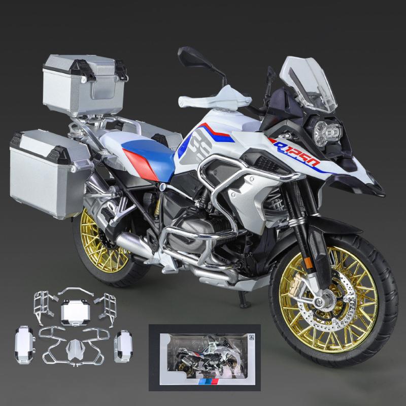 1/9 BMW R1250 GS ADV Alloy Racing Motorcycle Diecasts Street Sports Motorcycle Model Simulation with Light Collection Kids Toys Gift