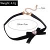 Fashion Black Bowknot Necklace Gothic Heart Lace Velvet Choker Necklaces for Women Girls Party Club Jewelry Gifts
