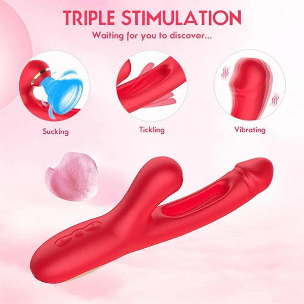 3 In 1 Retractable Vibrator Clitoral Stimulator Vaginal Sucking G-spot Massager Smart Heated Masturbator Female Sex Toys