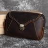 Men's Crazy Horse Top Grain Leather Waist Bag for 6.1-6.7" Phones