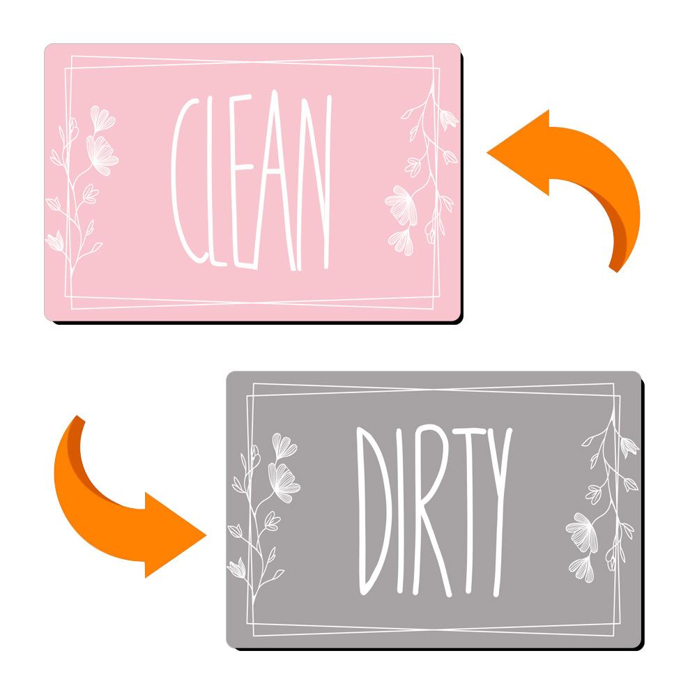 Dirty Clean Sign for Dishwasher Easy to Read and Strong Slide for Changing Signs Heavy Duty Magnet with Optional Stickers