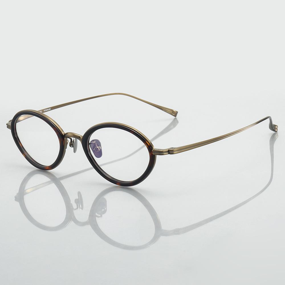 Original Saki F10175 Pure Titanium Oval Frame Women s Retro Myopia Glasses