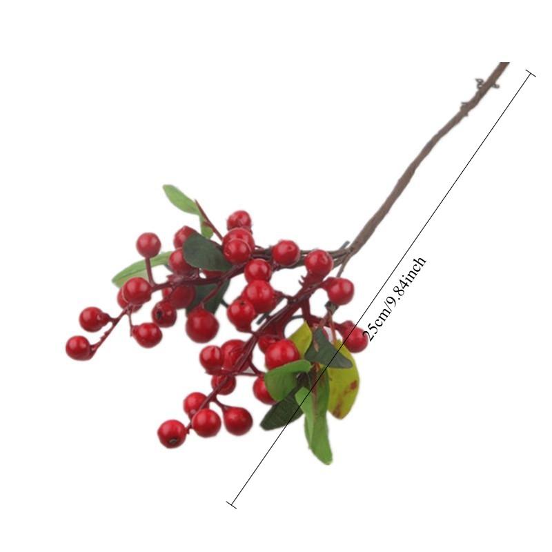 3Pcs Mini Artificial Berry Flower Christmas Fruit Fake Berry Simulation Foam Flower Decoration Wedding Family Table Arrangement