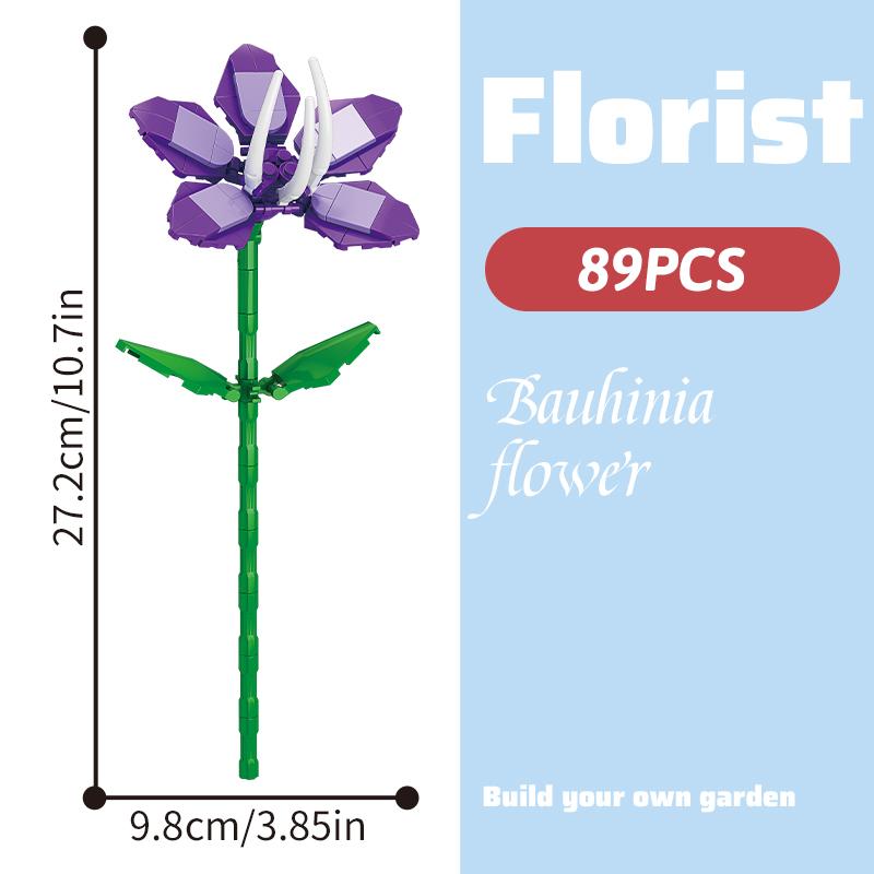 Romantic Eternal Block Flower Bundle Children's Assembly Puzzle Toys Nature Flower Bundle Girl Gifts Festival Gift Toys