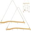 Organizator de bijuterii suspendat din lemn natural cu cârlige multiple pentru coliere, cercei. Perfect pentru dormitor, decor acasă, depozitare
