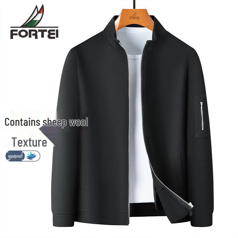 Мужская куртка Futting из смесовой шерсти с лацканами на молнии XL