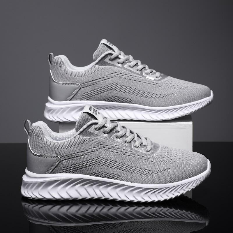

Чоловіче спортивне літнє ткане взуття літнє дихаюче повсякденне взуття 2024 новий тренд сітчасте спортивне взуття чоловіче бігове взуття 44 світло-сірий колір
