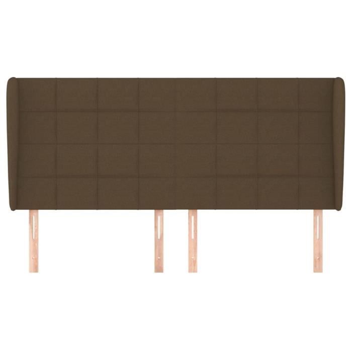 VidaXL Tête de lit avec oreilles Marron foncé 203x23x118-128 cm Tissu3117981