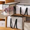 1PC 72/88/95L Quilt Organizer Bag Foldable Transparent Large Capacity Closet Sort Double Zipper Portable Storage for Clothes