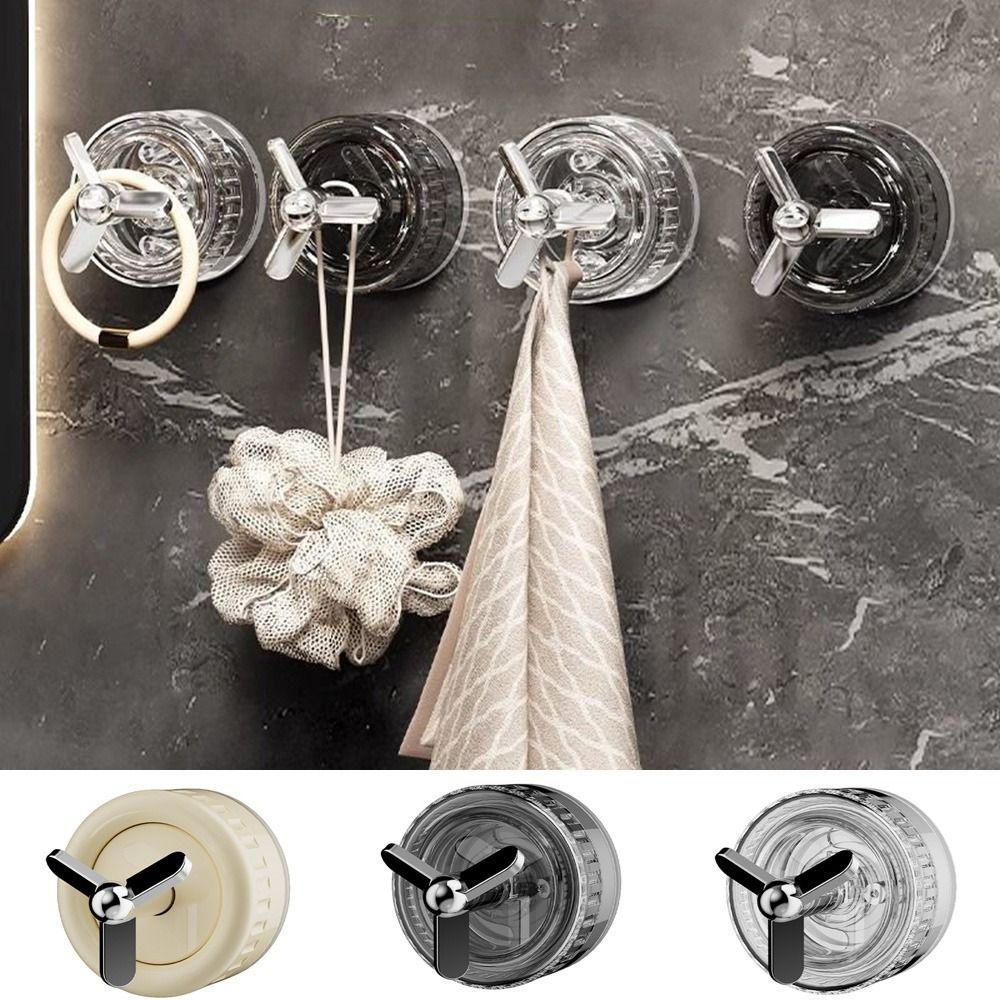 Plastic Suction Cup Hook Punch-free Rotating Strong Vacuum Hangers Removable Traceless Towel Sticky Hook Bathroom