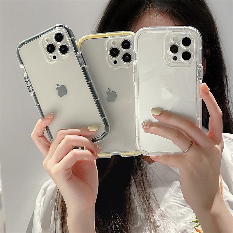 Transparent Luminous Bumper Case For Iphone 14 11 12 13 Pro Max 13pro X Xr Xs Shockproof Clear Silicone Air Buffer Cover Coque