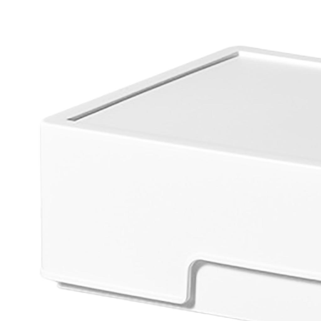 Plastic Storage Box with Lid Label Slot Multifunctional Drawer Organizer Bin for Makeup Stationery