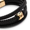 SERASAR Leather Bracelet 23cm Gold Bracelet Leather Bangle Leather Band Bangle Arm Jewelry Leather Jewelry Jewelry Braided Bracelet Leather Wrap