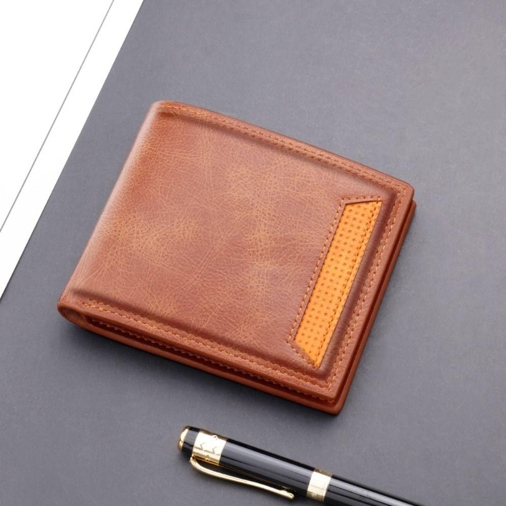 Waterproof Men's Short Wallet Soft Male  Coin Pocket High Quality 2 Fold Purse  Travel