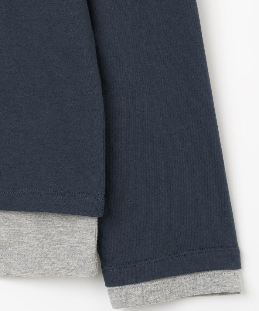 MILLO ARCHIVE Skin Layered Henley Neck T-Shirt [Navy]