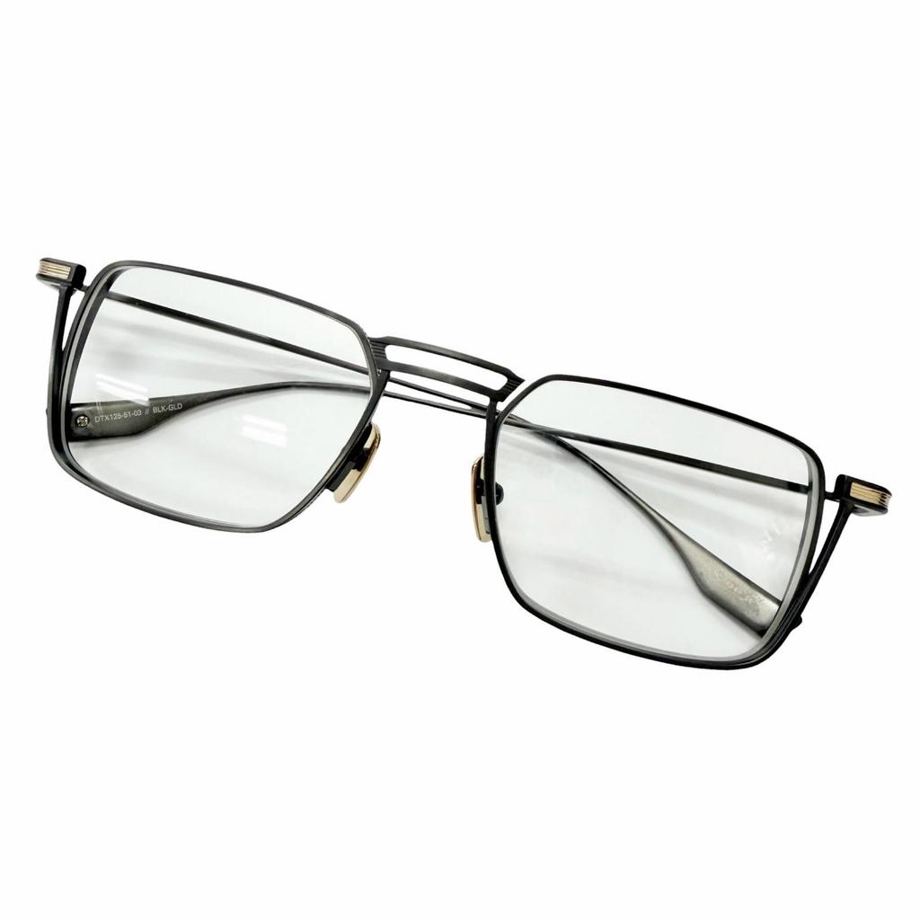 Excellent DITA Glasses LINDSTRUM Square Frame Black Mens DTX125 Used