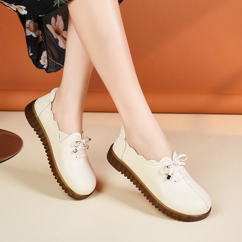 Damskie mokasyny skórzane buty płaskie do jazdy codzienne buty do chodzenia minimalistyczne letnie buty ciążowe dla dziewczyny plus size