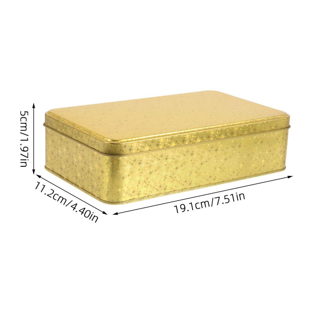 2Pcs Rectangular Metal Tin Box with Lid Silver Tinplate Storage Container for Cookies Snacks Candy Jewelry Cake Wedding Party