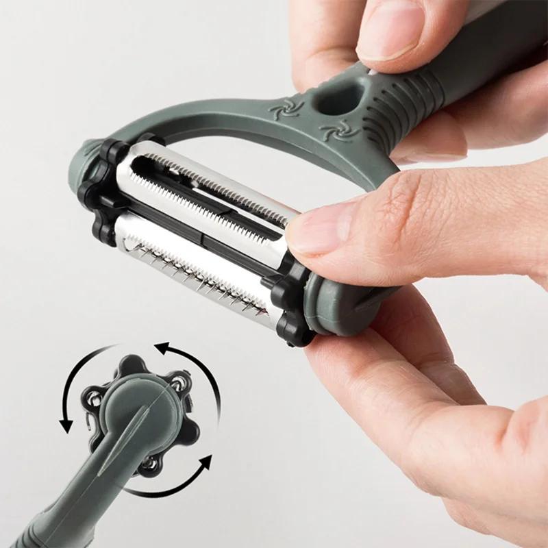 3-in-1-Gemüseschäler aus Edelstahl, multifunktional, für den Haushalt, Gurken, Karotten, Obstschneider, Melonenhobel, Küchenzubehör