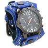Orologio da uomo Punk Vintage con cinturino multistrato in pelle di mucca cucito a mano e quadrante grande